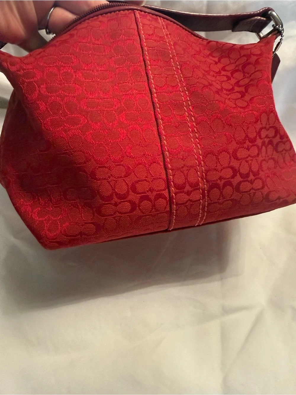 COACH Cherry Red Signature Soho Hobo Bag - Excellent Condition Y2K Vintage